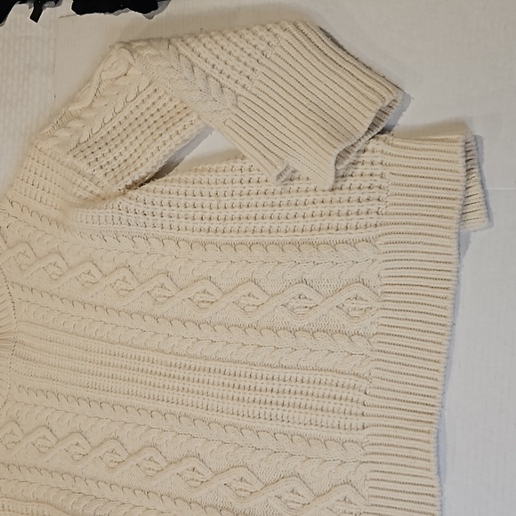 Zara cream chunky cable knit sweater size M 2022 A\W collection - Picture 5 of 14